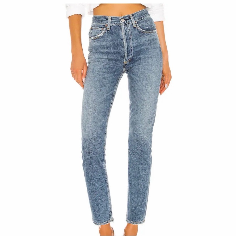 AGOLDE Riley High Rise Straight Crop Jeans